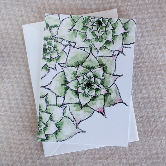 4/$20- Hens & Chicks Greeting Card - Picture 1 of 2